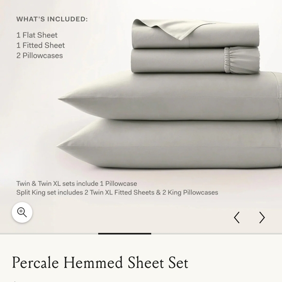 Elegant White Percale Sheet Set - Picture 4 of 9